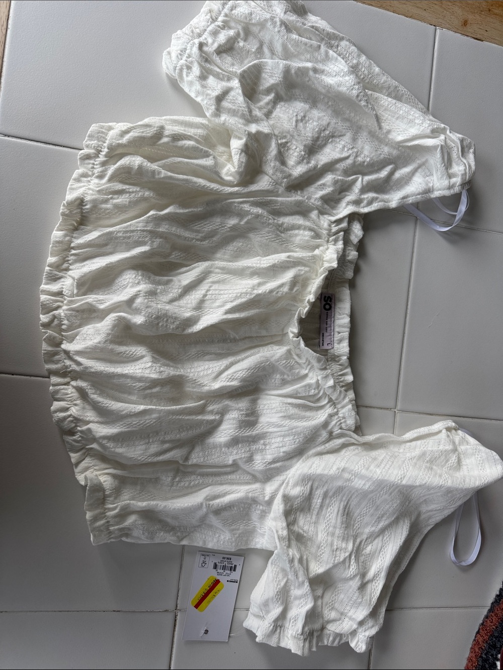 SO White Ruffled Off-Shoulder Top